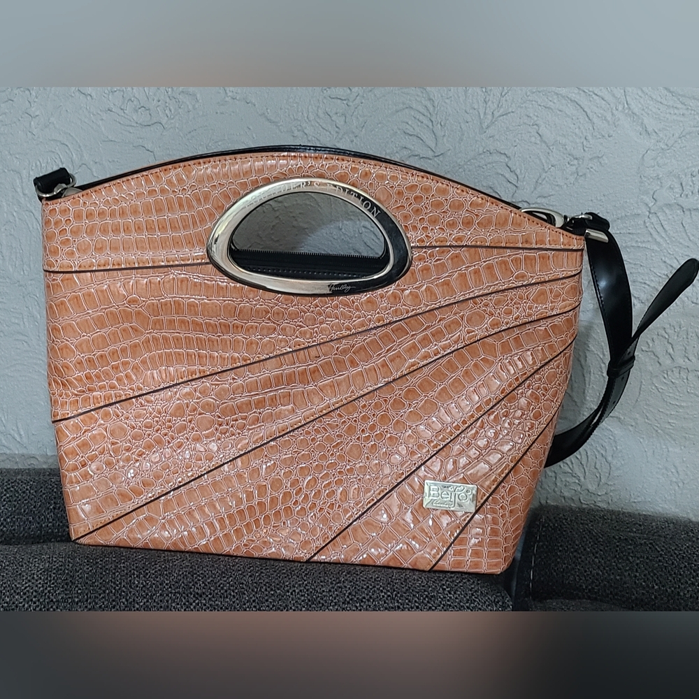 Beijo Founder's Edition Bag - Faux Alligator - Orange Peach - Y2k Vintage